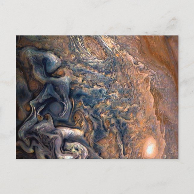 Cartão Postal Nuvens giratórias do planeta Júpiter fecham (Frente)