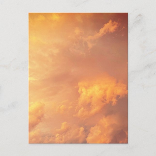 Cartão Postal Nuvens Laranja Rosa Paisagem de Nuvens (Frente)