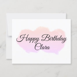 Cartão Postal Nuvens laranja rosa pastel moderno aniversário fel