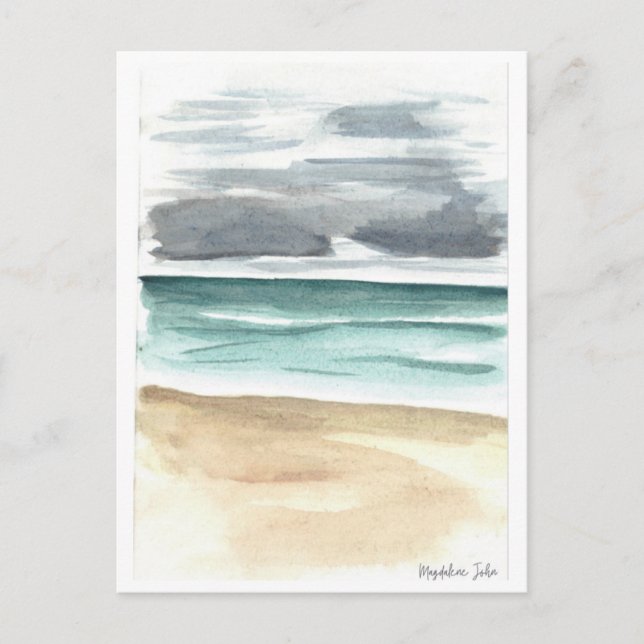 Cartão Postal Nuvens Moody sobre o mar (Frente)