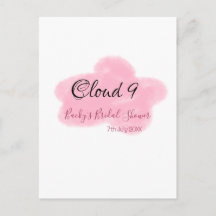 Nuvens nove rosa pastel chá de noiva data nome