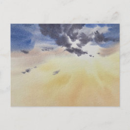 Cartão Postal Nuvens pintadas em aquarela