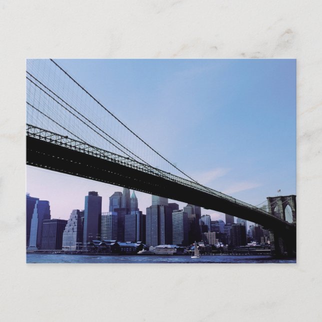 Cartão postal NYC Brooklyn Bridge Manhattan Nova I (Frente)