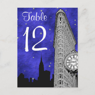 Cartão Postal NYC Flatiron Skyline Silhouette Bl Número da Tabel