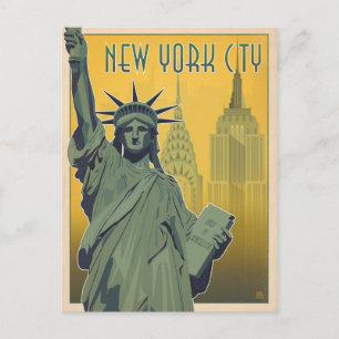 Cartão Postal NYC - Lady Liberty - Amarelo