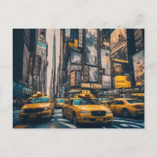 Cartão Postal NYC Manhattan Yellow Taxis