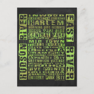 Cartão Postal NYC Neighborods Green
