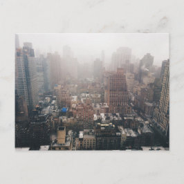 Cartão Postal NYC - Neve Queda Estilo de Vintage Foto