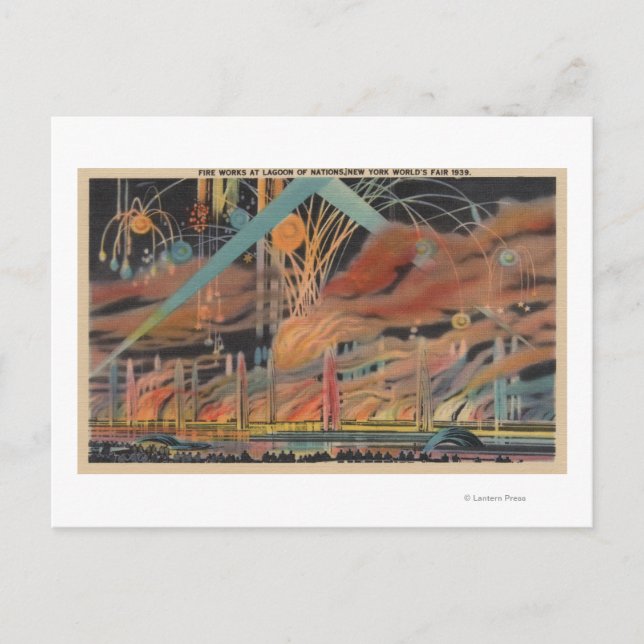 Cartão Postal NYC, NY - Fogos de artifício na Lagoa das Nações (Frente)