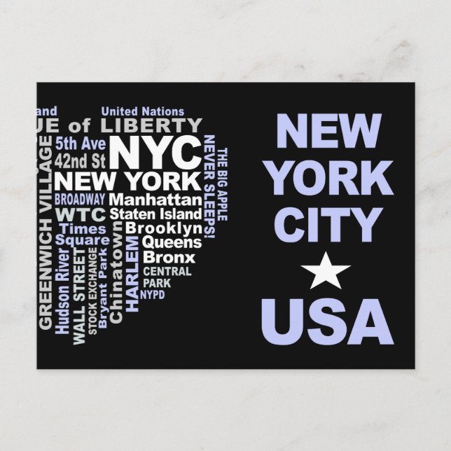 Cartão postal NYC - personalizável (Frente)