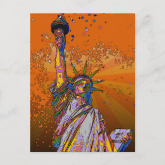Cartão Postal NYC Psicodélico: Estátua da Liberdade 001