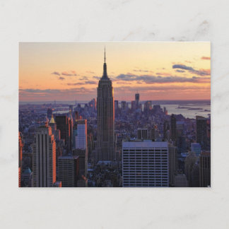 Cartão Postal NYC Skyline imediatamente antes do pôr do sol