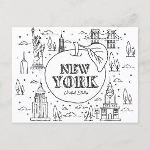 Cartão Postal NYE New York Vacations Souvenirs NYC Gift