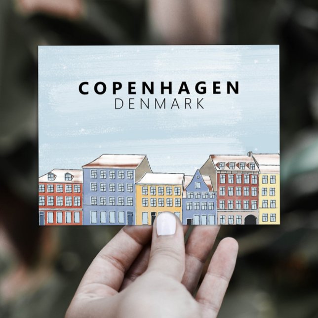 Cartão Postal Nyhavn Copenhagen Denmark escandinavia moderna (Criador carregado)