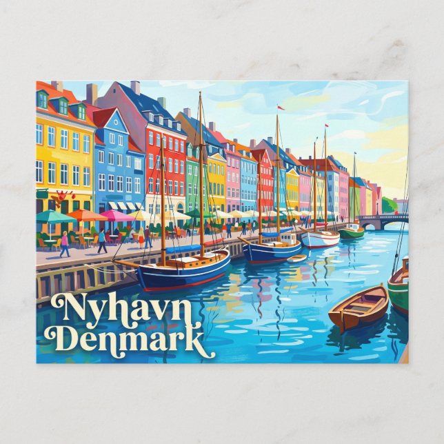 Cartão Postal Nyhavn Dinamarca (Frente)