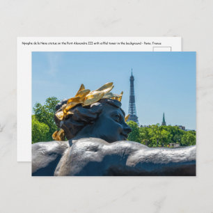 Cartão Postal Nymph de la Neva sobre o Pont Alexandre III - Pari