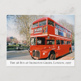 Cartão Postal O 38 ônibus em Islington Green, Londres, 1997