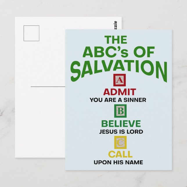 Cartão Postal O ABC da Salvação (Frente/Verso)