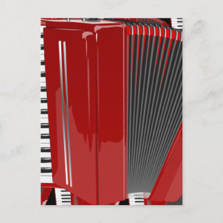 Cartão Postal O acordeão vermelho
