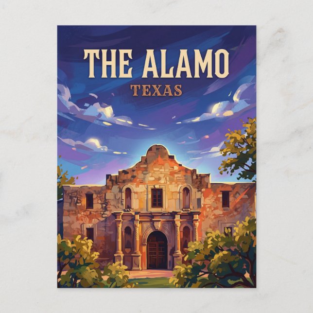Cartão Postal O Alamo Texas (Frente)