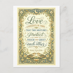 Cartão Postal "O Amor Consiste Nisto" Citação de Rilke