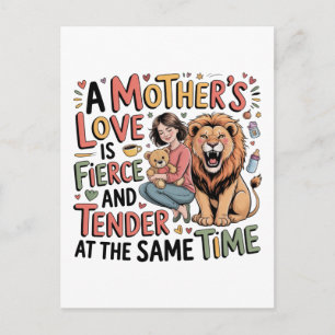 Cartão Postal O Amor De Uma Mãe É Feroz E Terno Ao Mesmo Tempo