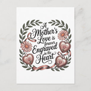 Cartão Postal O Amor De Uma Mãe Está Gravado Para Sempre No Cora