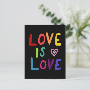 Cartão Postal O AMOR É AMOR Arco-íris Colorido