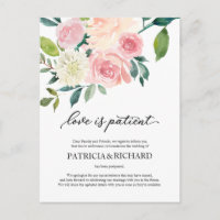 O Amor é Paciente Blush Floral Adiamento de Casame