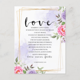 Cartão Postal O amor é paciente, o amor é bondoso Cartão-postal