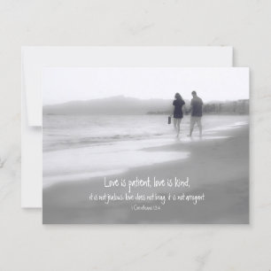 Cartão Postal O amor é paciente O amor é bondoso Cor 13:4 Versíc