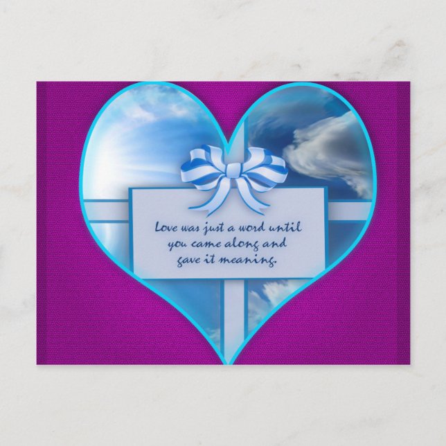 Cartão Postal O amor era apenas uma palavra (Frente)