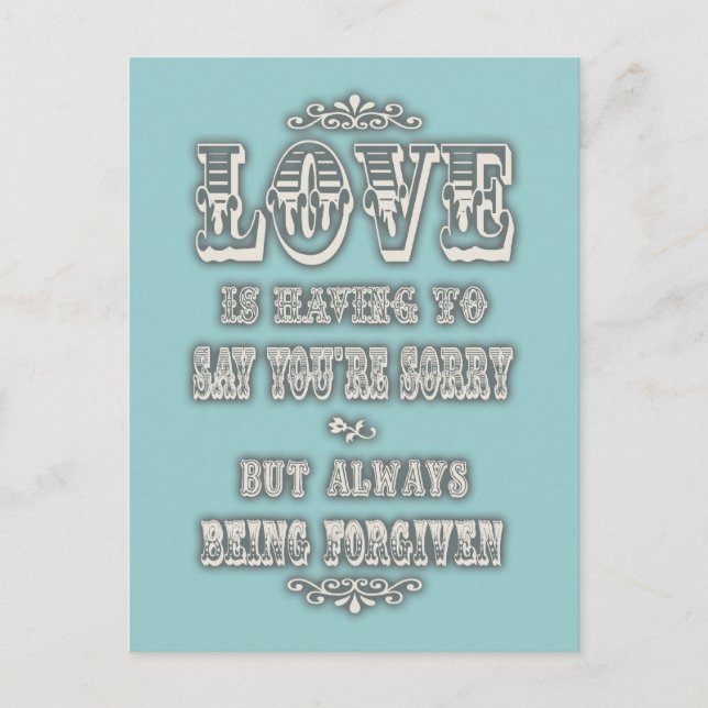 Cartão Postal O amor está dizendo (Frente)