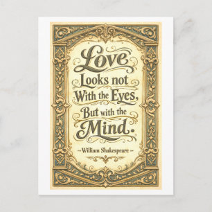 Cartão Postal "O Amor Não Olha com os Olhos" Shakespeare