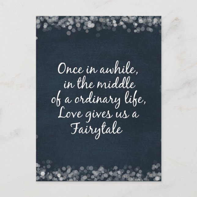 Cartão Postal O amor nos dá uma citação de conto de fadas (Frente)