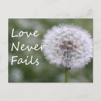 Cartão Postal O Amor Nunca Falha Dandelion1 Coríntios 13