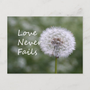 Cartão Postal O amor nunca falha Dandelion1 Coríntios 13