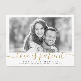 Cartão Postal O amor por script elegante é o adiamento paciente