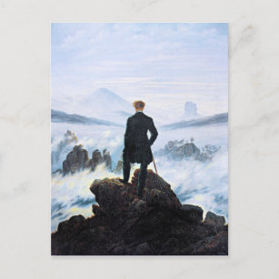 Cartão Postal O andarilho acima do mar de nevoeiro, belas artes