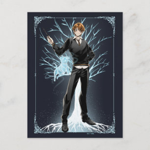 Cartão Postal O anime Ron Weasley Jack Russell Terrier Patronus