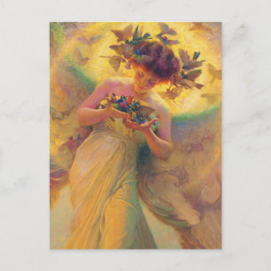 Cartão Postal O anjo dos pássaros