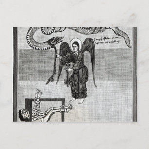 Cartão Postal O Anjo, segurando as chaves do inferno