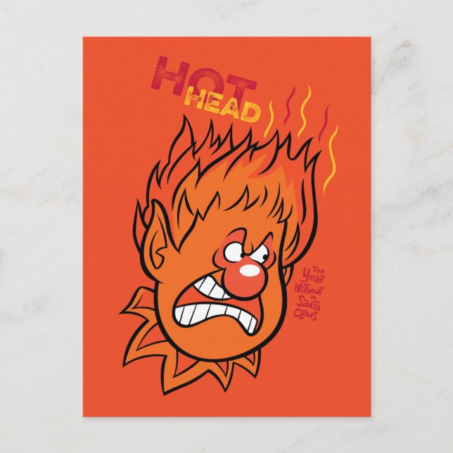 Cartão Postal O ANO SEM PAPAI NOEL™ | Cabeça Quente (Frente)