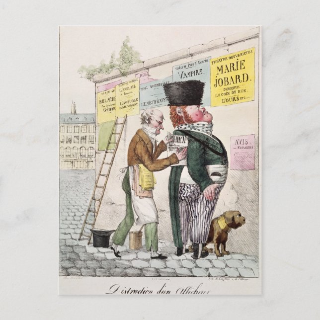 Cartão Postal O anúncio de um Bill Sticker, 1820 (Frente)