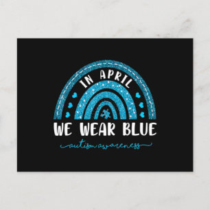 Cartão Postal O Arco-Íris Em Abril Vestimos O Autismo Azul Sensi