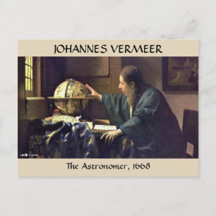 Cartão Postal O ASTRÔNOMO, Johannes Vermeer, 1668