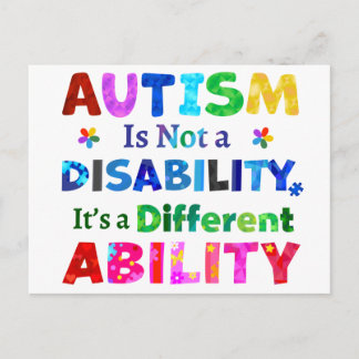Cartão Postal O AUTISM não é uma deficiência