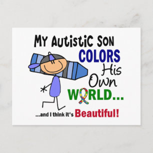 Cartão Postal O Autismo COLORIU O MUNDO DO SEU Filho