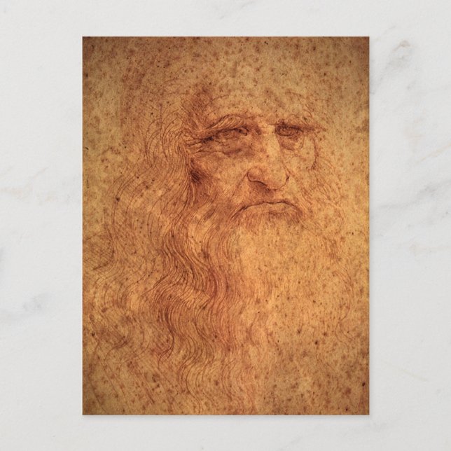 Cartão Postal O autorretrato de Leonardo da Vinci, Arte Renascen (Frente)