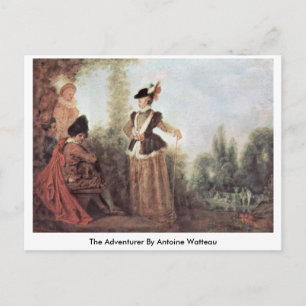 Cartão Postal O aventureiro por Antoine Watteau
